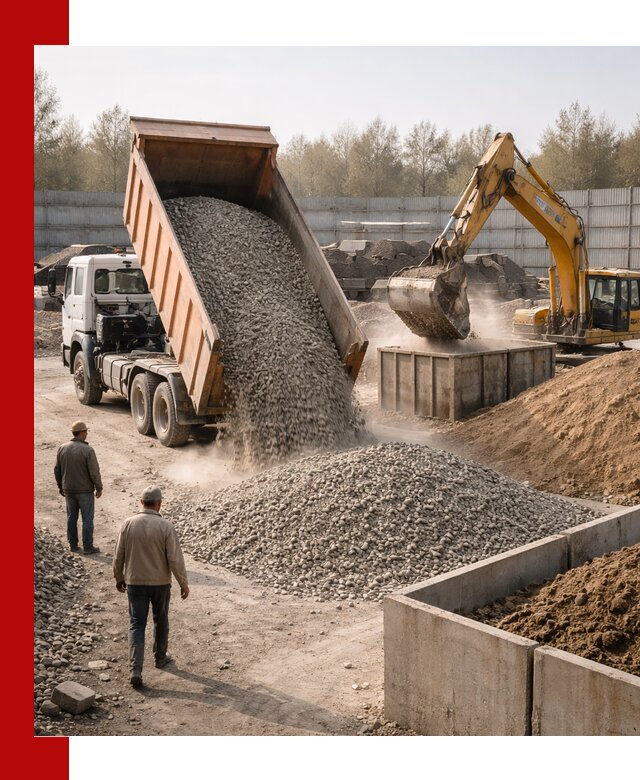 Доставка нерудных материалов с погрузкой и разгрузкой в Белореченске