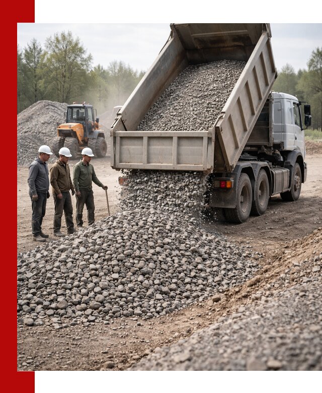 Доставка гравийного щебня фракции 70-120 в Белореченске