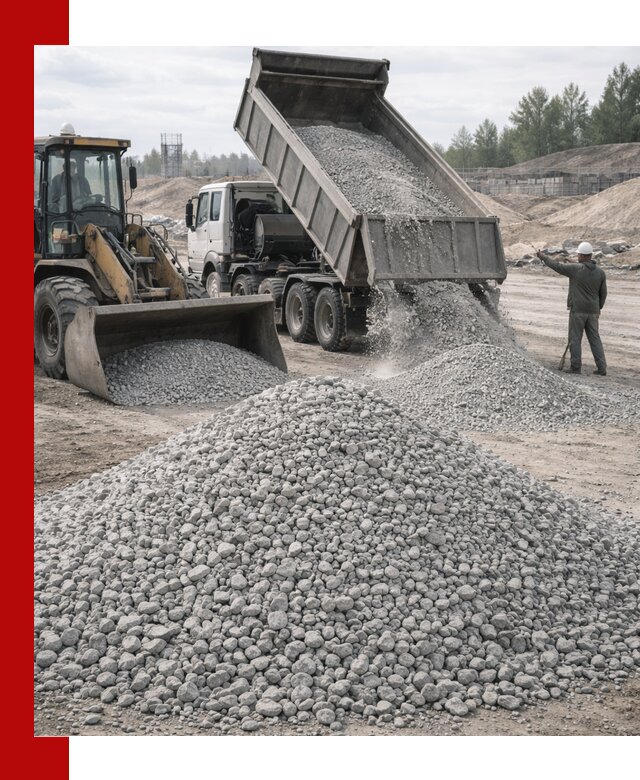 Доставка известнякового щебня фр. 5–20 в Белореченске