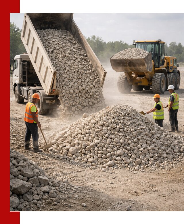 Доставка известнякового щебня фр. 40-70 в Белореченске