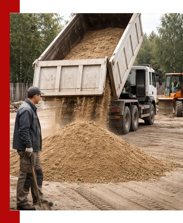 Доставка и продажа песка с разгрузкой в Белореченске