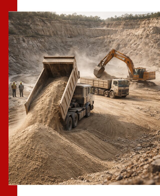 Карьерный песок навалом с доставкой в Белореченске