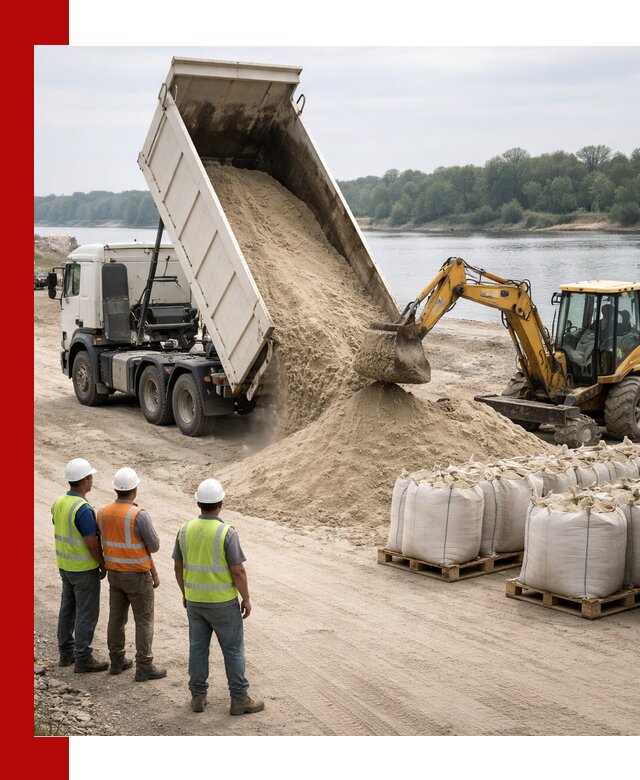 Доставка речного песка в Белореченске самосвалами и погрузкой