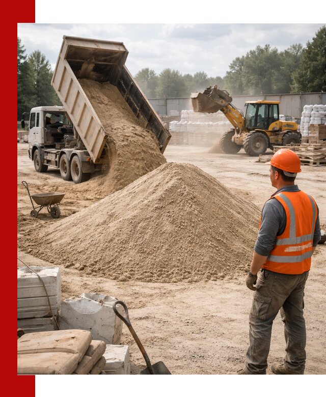 Доставка строительного песка с самосвалом в Белореченске