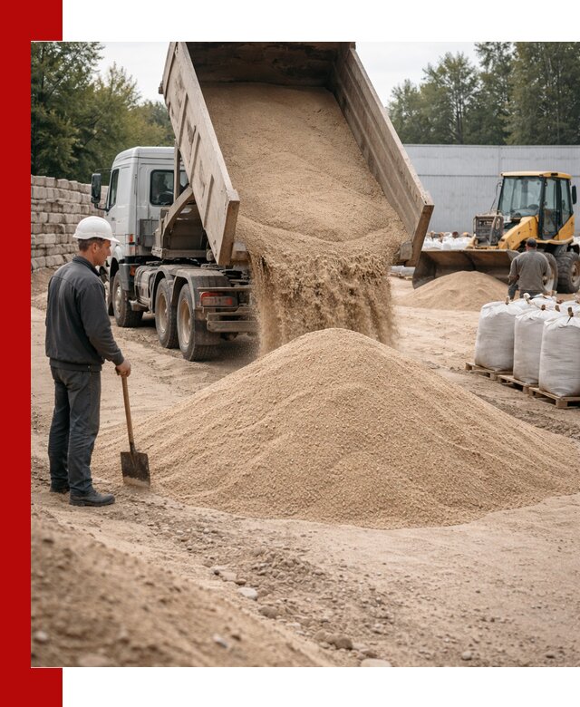 Кварцевый песок фракция 0–3 мм с доставкой в Белореченске