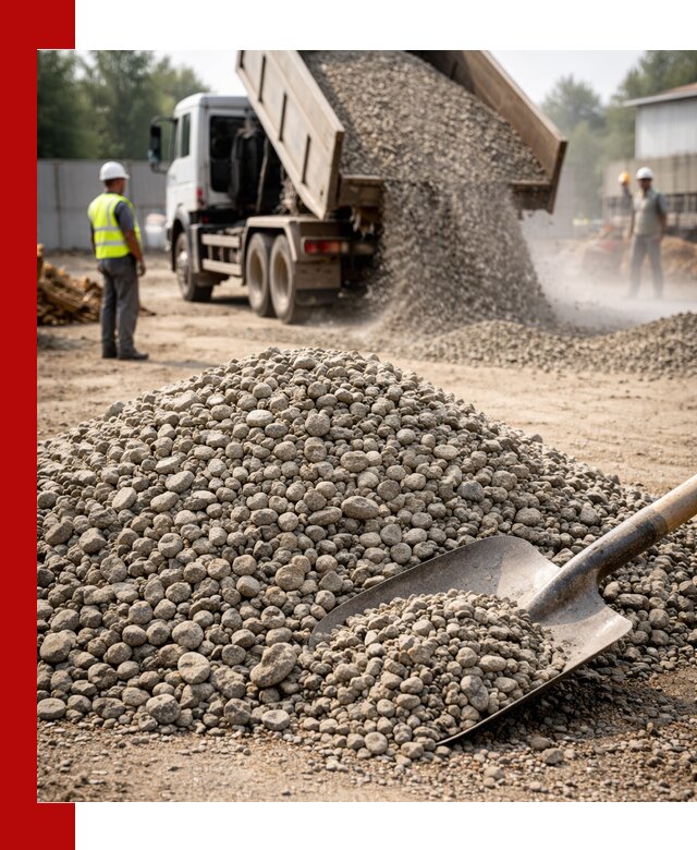 Доставка гравия фракции 20-40 в Белореченске с самосвалами