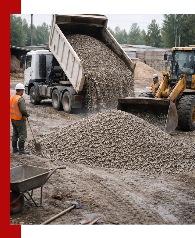 Мытый гравий с доставкой в Белореченске от карьера до участка