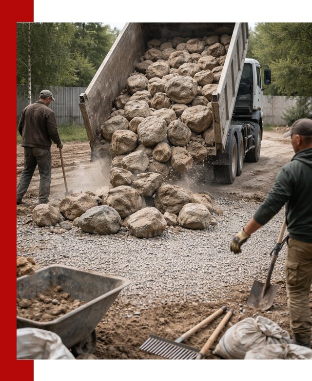 Доставка и укладка булыжника в Белореченске