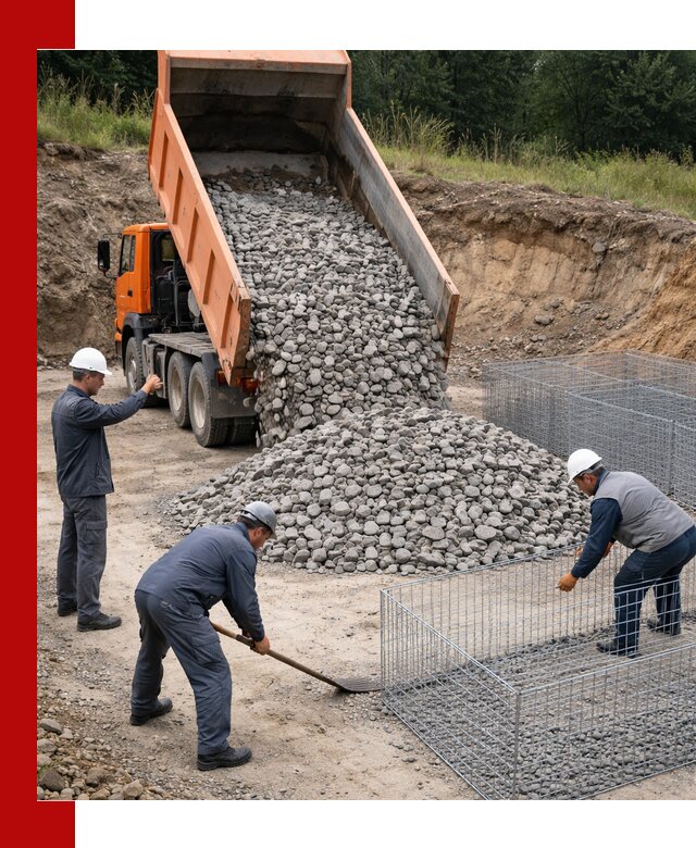 Камень для габионов с доставкой в Белореченске быстро и надёжно