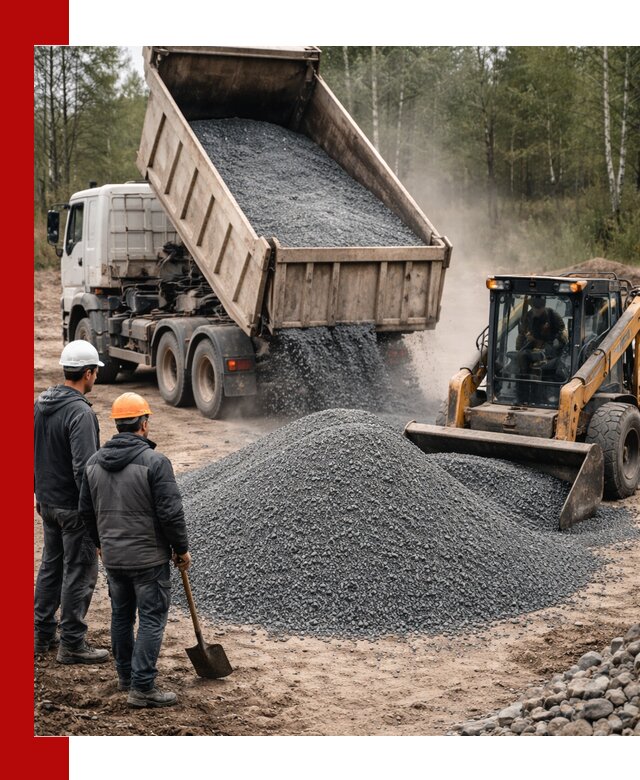 Гранитный отсев 0-5 с доставкой и разгрузкой в Белореченске