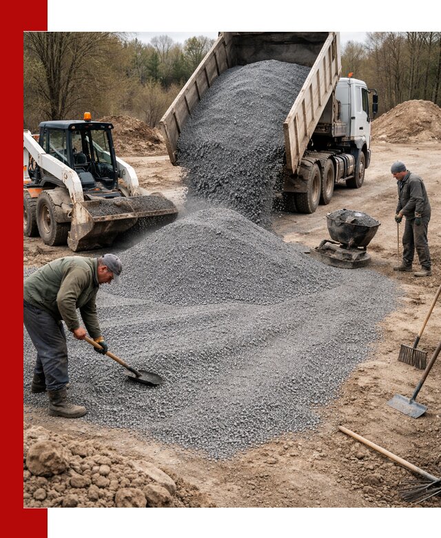 Отсев для подсыпки в Белореченске — доставка и подсыпка на участок