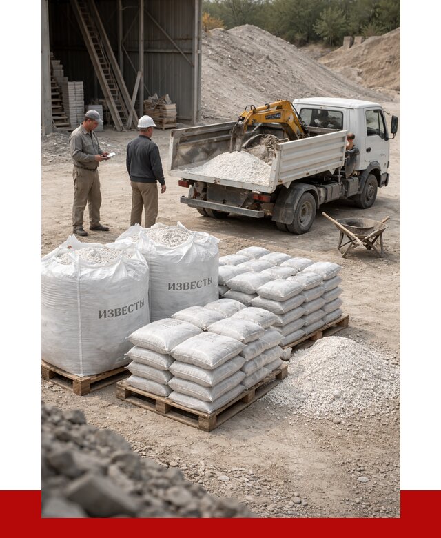 Известь строительная в Белореченске с доставкой от 4260 р. | ПРОНЕРУДБлч