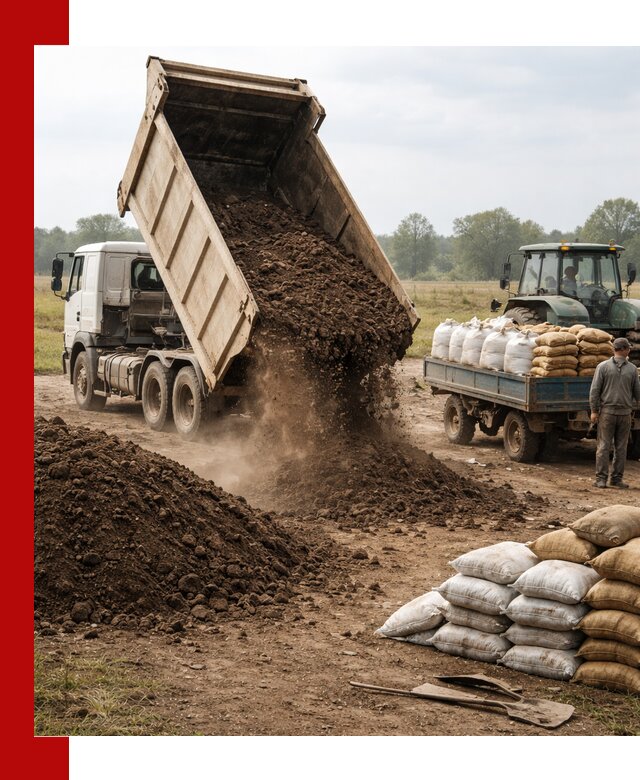 Доставка грунта и удобрений оптом в Белореченске для сельхоз и строительства