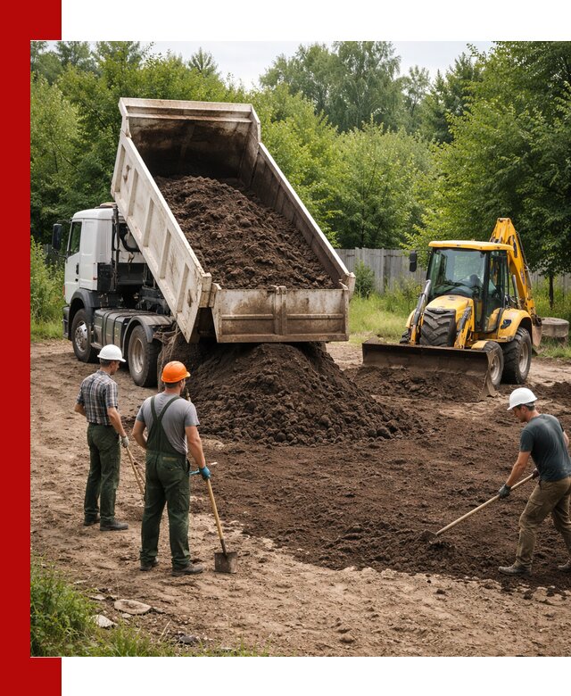 Доставка и укладка грунта для выравнивания участка в Белореченске