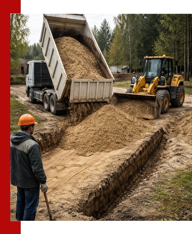 Доставка песчаного грунта в Белореченске для строительных работ
