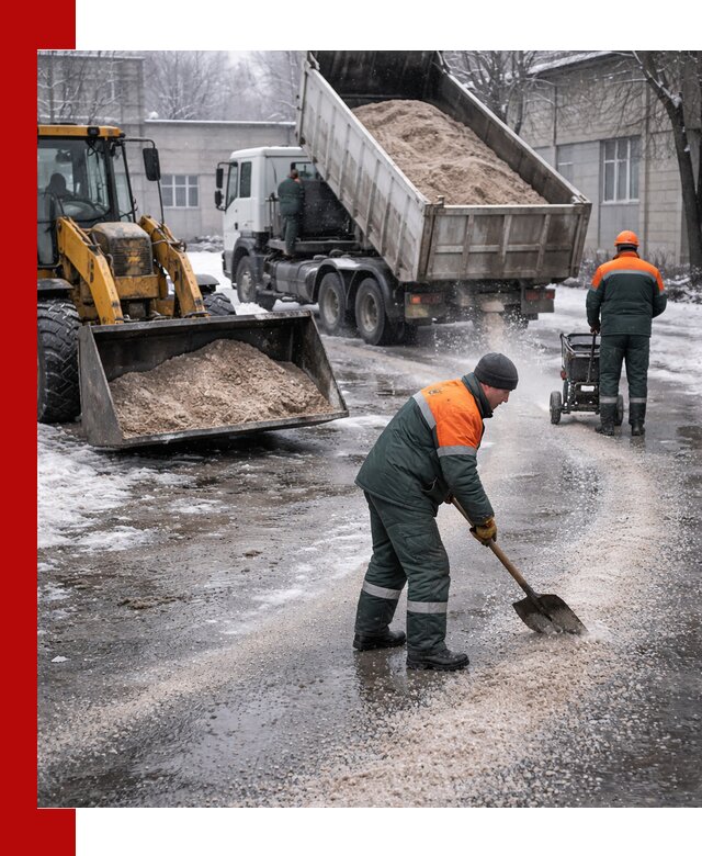 Реагент против гололеда с доставкой и нанесением в Белореченске