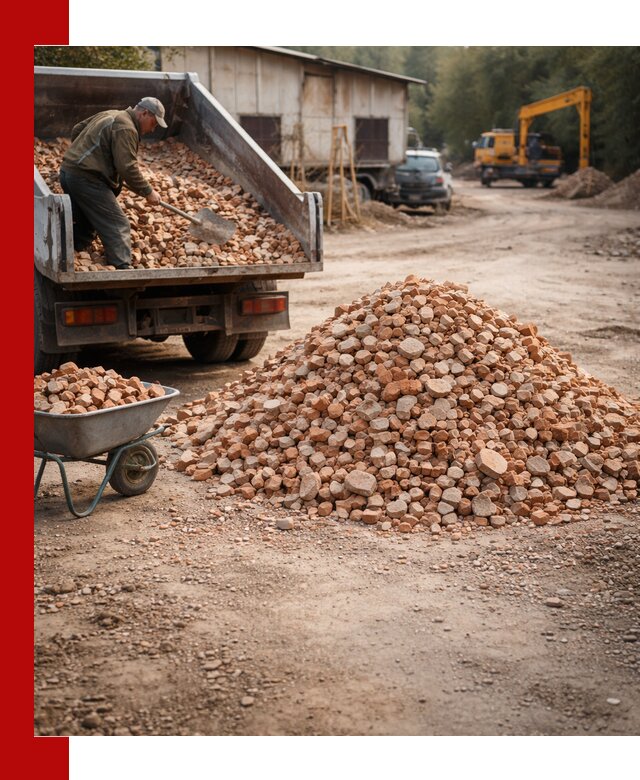 Доставка и подушка из боя кирпича с разгрузкой в Белореченске