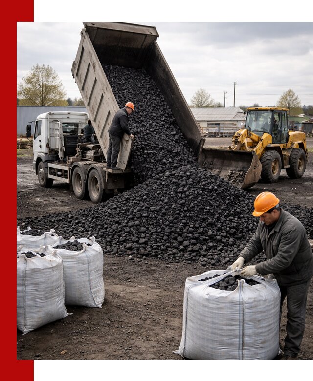 Доставка каменного угля в Белореченске оптом и в розницу
