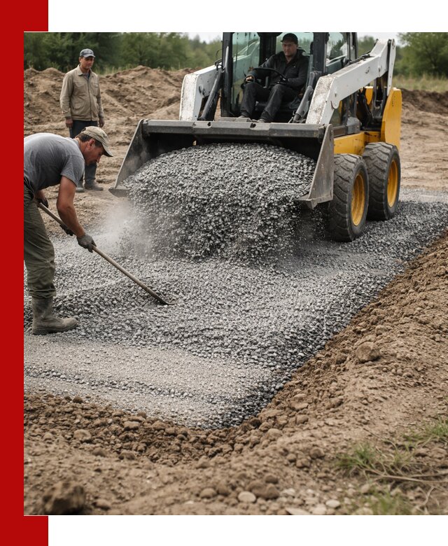 Устройство щебеночной подушки в Белореченске для дорог и фундаментов